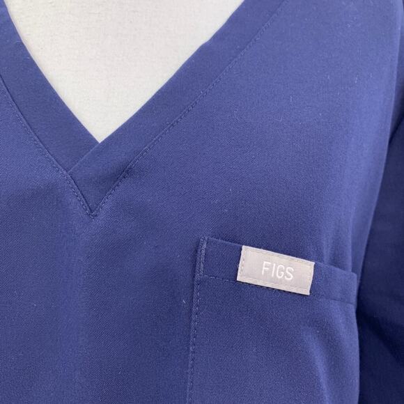 Figs Scrub Top Womens Extra Large Navy Catarina One Pocket Short Sleeve Medical - Picture 5 of 12